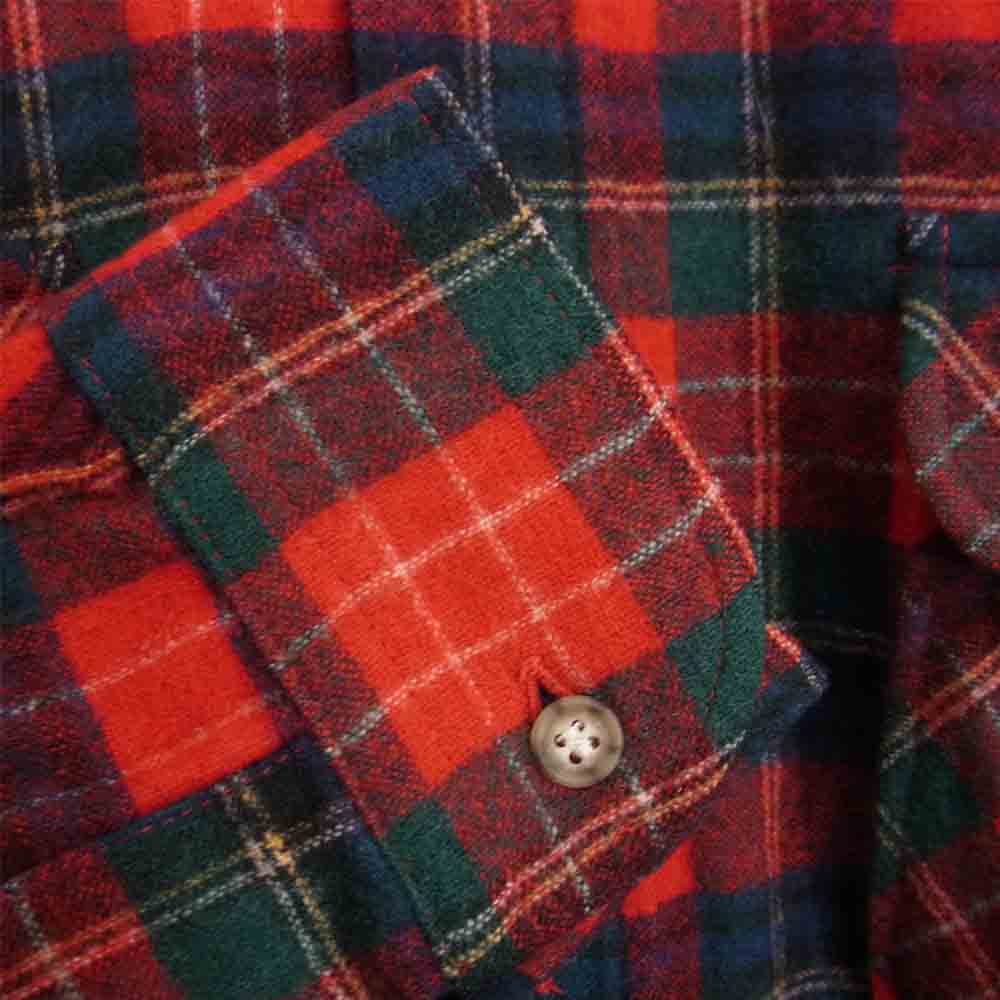 PENDLETON ペンドルトン 70s USA型 チェック柄 ウールシャツ レッド系 M【中古】