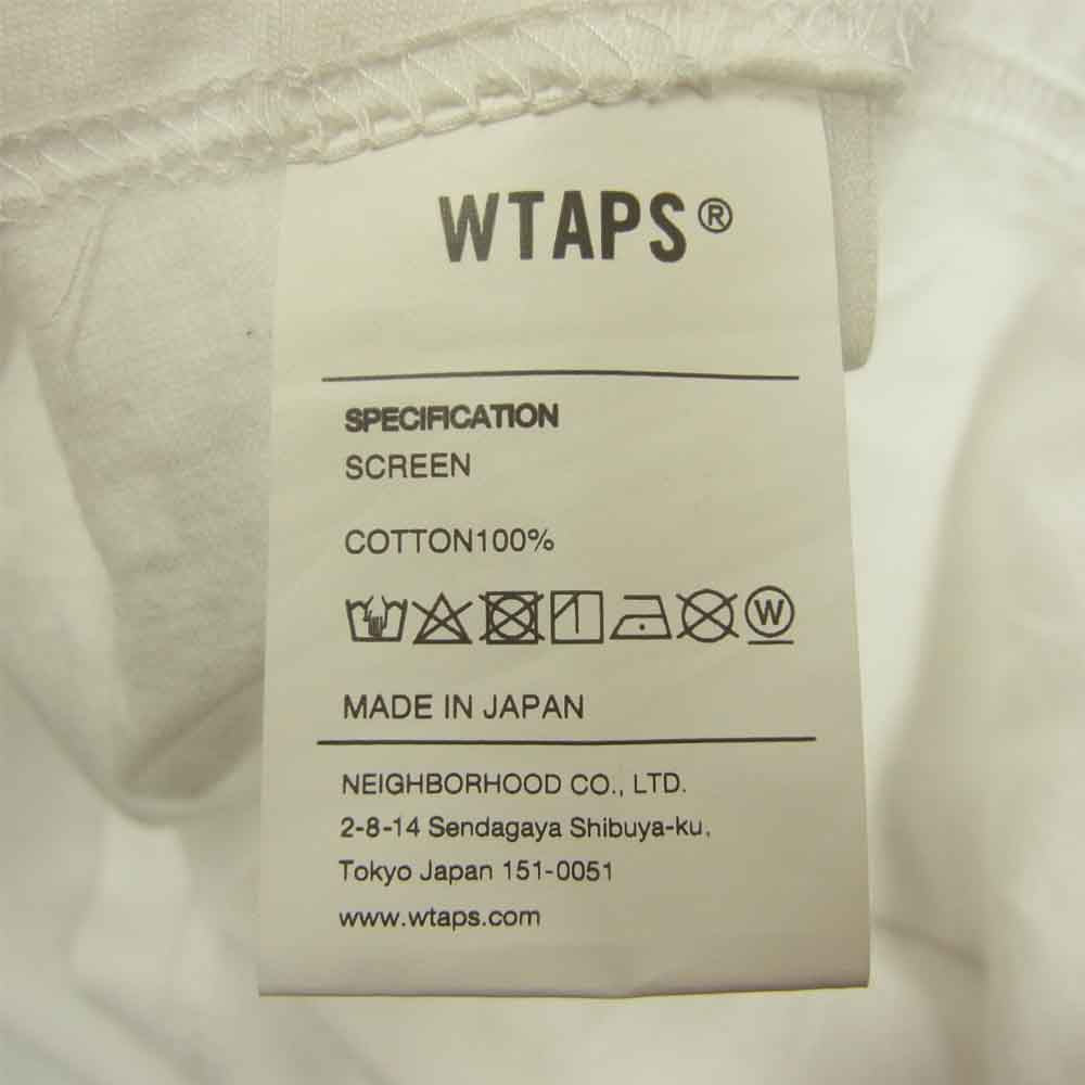 WTAPS ダブルタップス ロゴ プリント 半袖 Tシャツ ホワイト系 3【中古】
