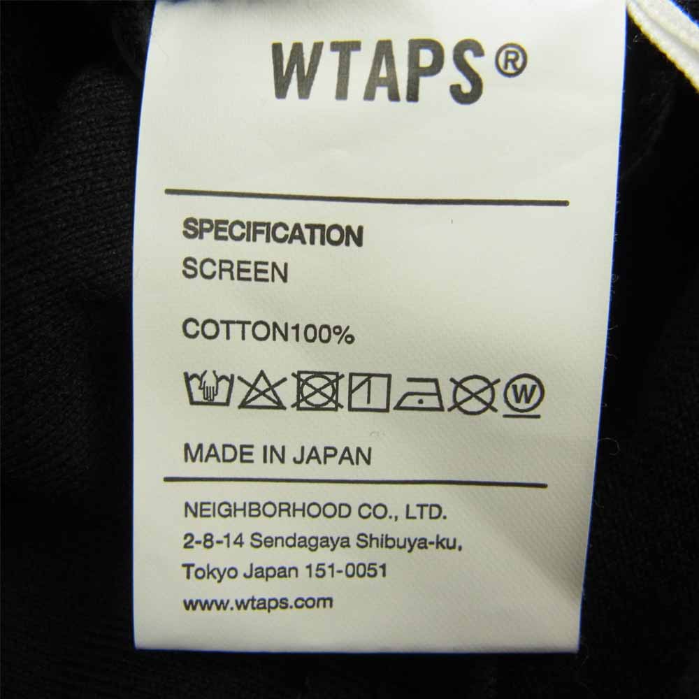 WTAPS ダブルタップス WTVUA L/S TEE ロゴ プリント 長袖 Tシャツ ブラック×ブラック ブラック系 3【中古】