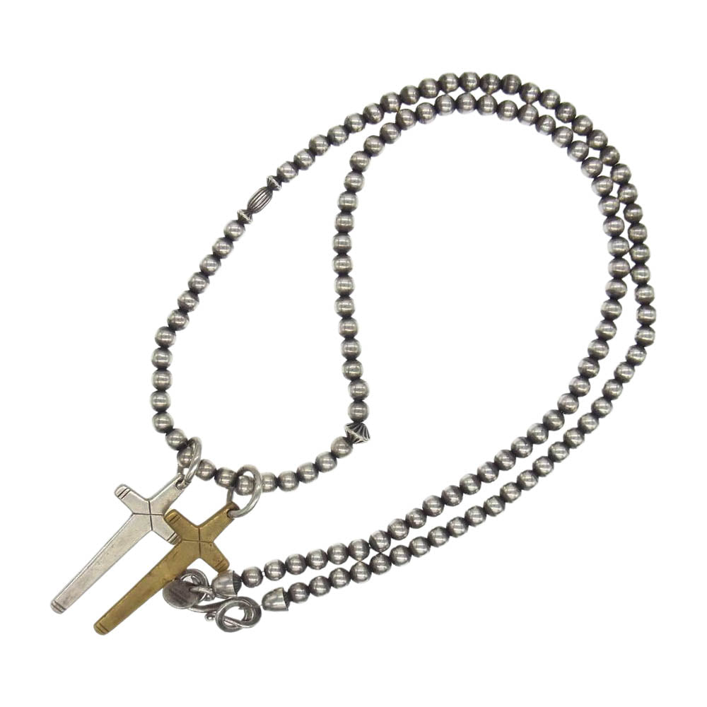 FANTASTIC MAN ファンタスティックマン CROSS BEADS NECKLACE174 クロス ビーズ ネックレス シルバー系 ゴールド系【中古】