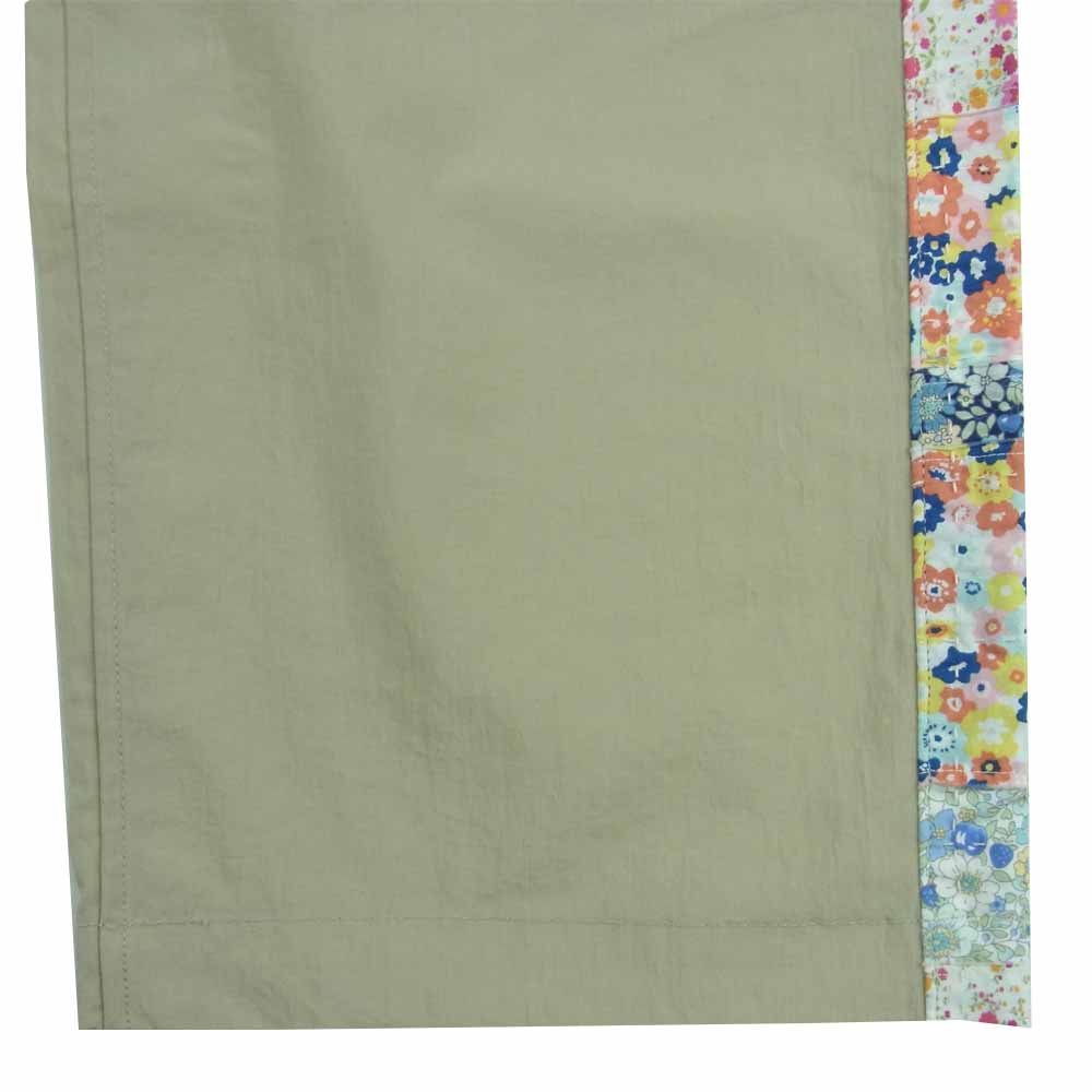 クオン 2101-PT0204 SALT SHRUNK NYLON TRACK PANTS BORO 襤褸 ボロ サイドライン 塩縮ナイロン トラック パンツ ベージュ系 M【新古品】【未使用】【中古】