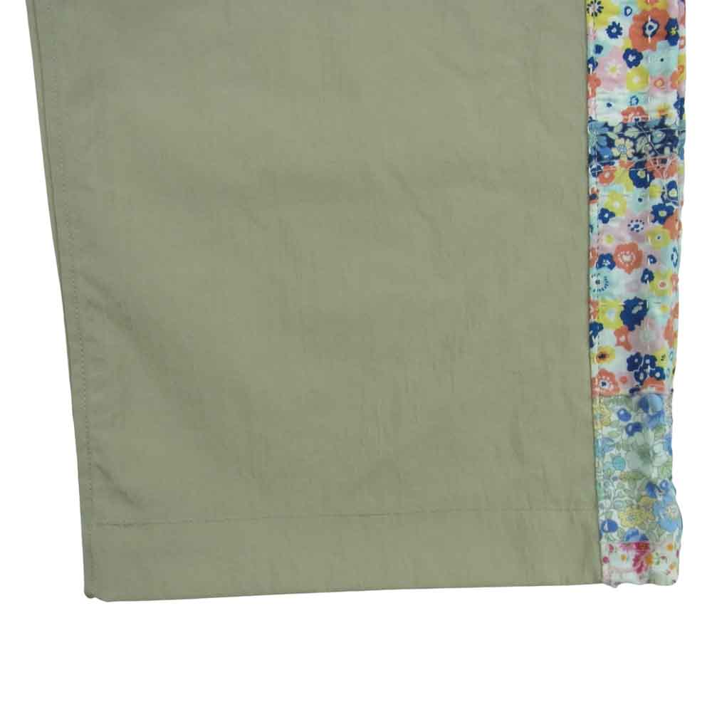 クオン 2101-PT0204 SALT SHRUNK NYLON TRACK PANTS BORO 襤褸 ボロ サイドライン 塩縮ナイロン トラック パンツ ベージュ系 S【新古品】【未使用】【中古】