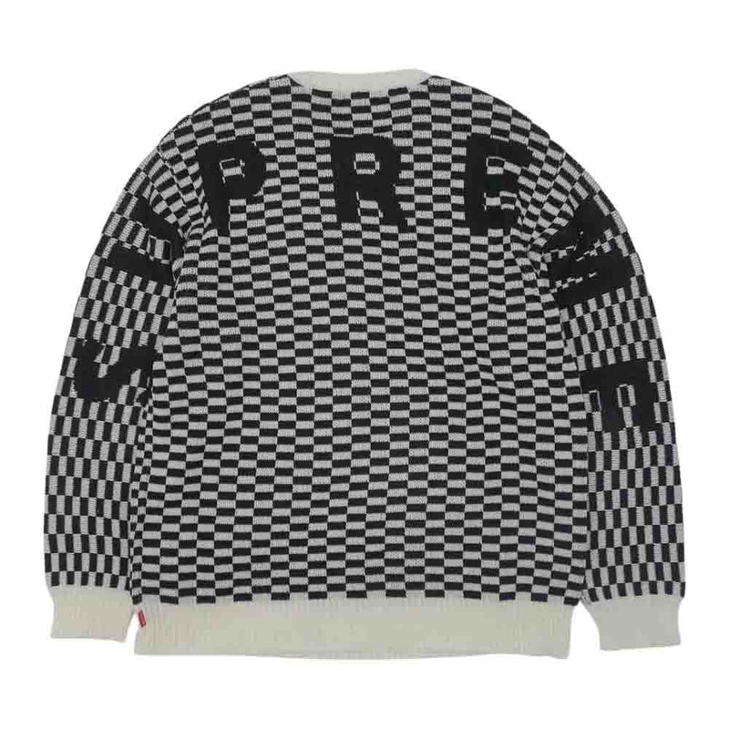 Supreme シュプリーム 20SS Back Logo Sweater バック ロゴ セーター 市松柄 M【美品】【中古】