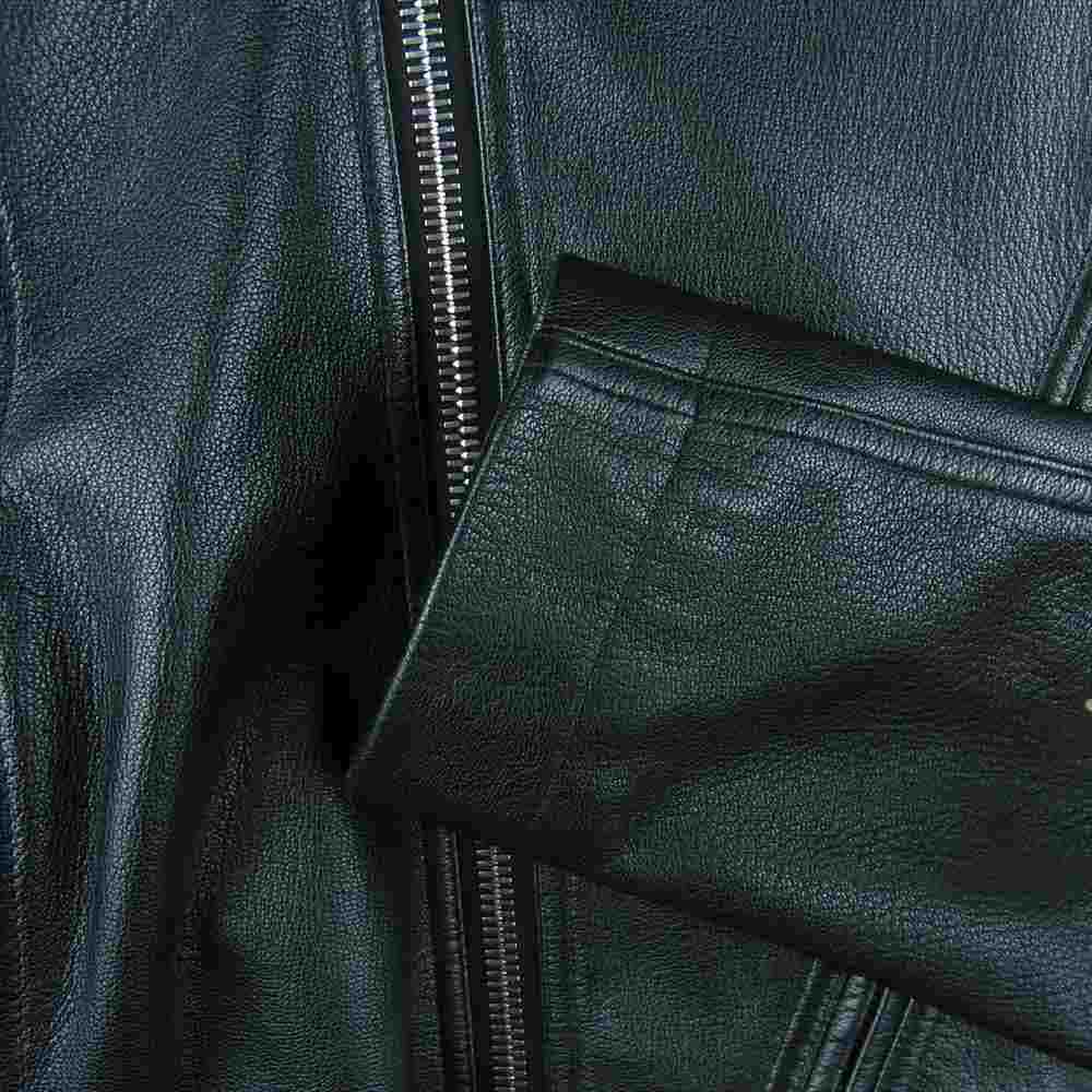 Rick Owens リックオウエンス 17SS RU17S9772-LC Cyclops Leather Jacket サイクロプス レザー セミダブル ライダース ジャケット ブラック系 38【美品】【中古】
