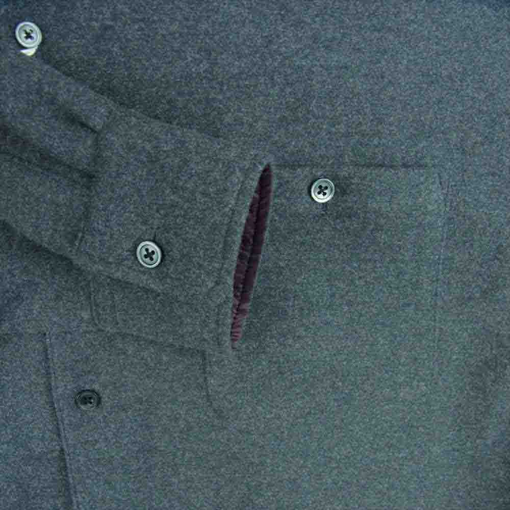 サノバチーズ SC2120-SH02 Woollett Shirt ウール 長袖 シャツ グレー系 M【新古品】【未使用】【中古】