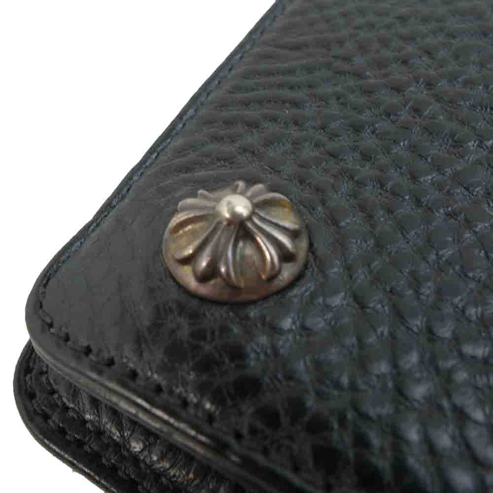 CHROME HEARTS クロムハーツ(原本無) 1 ZIP CH クロスボールボタン ジップ ウォレット ブラック系【中古】