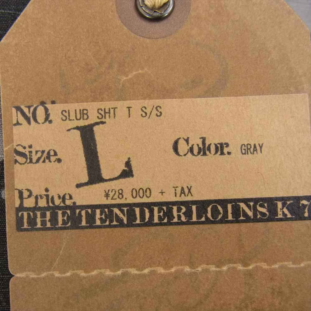 TENDERLOIN テンダーロイン SLUB SHT T S/S スラブ トライアングル 半袖 シャツ グレー系 L【中古】