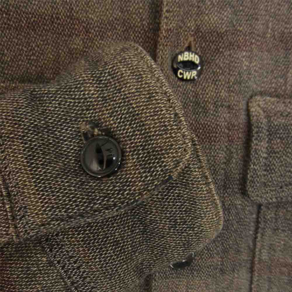 NEIGHBORHOOD ネイバーフッド 122SPNH-SHM02 PENNY / CW-SHIRT LS 裏ボーダー ウール 長袖 シャツ グレー系 S【中古】