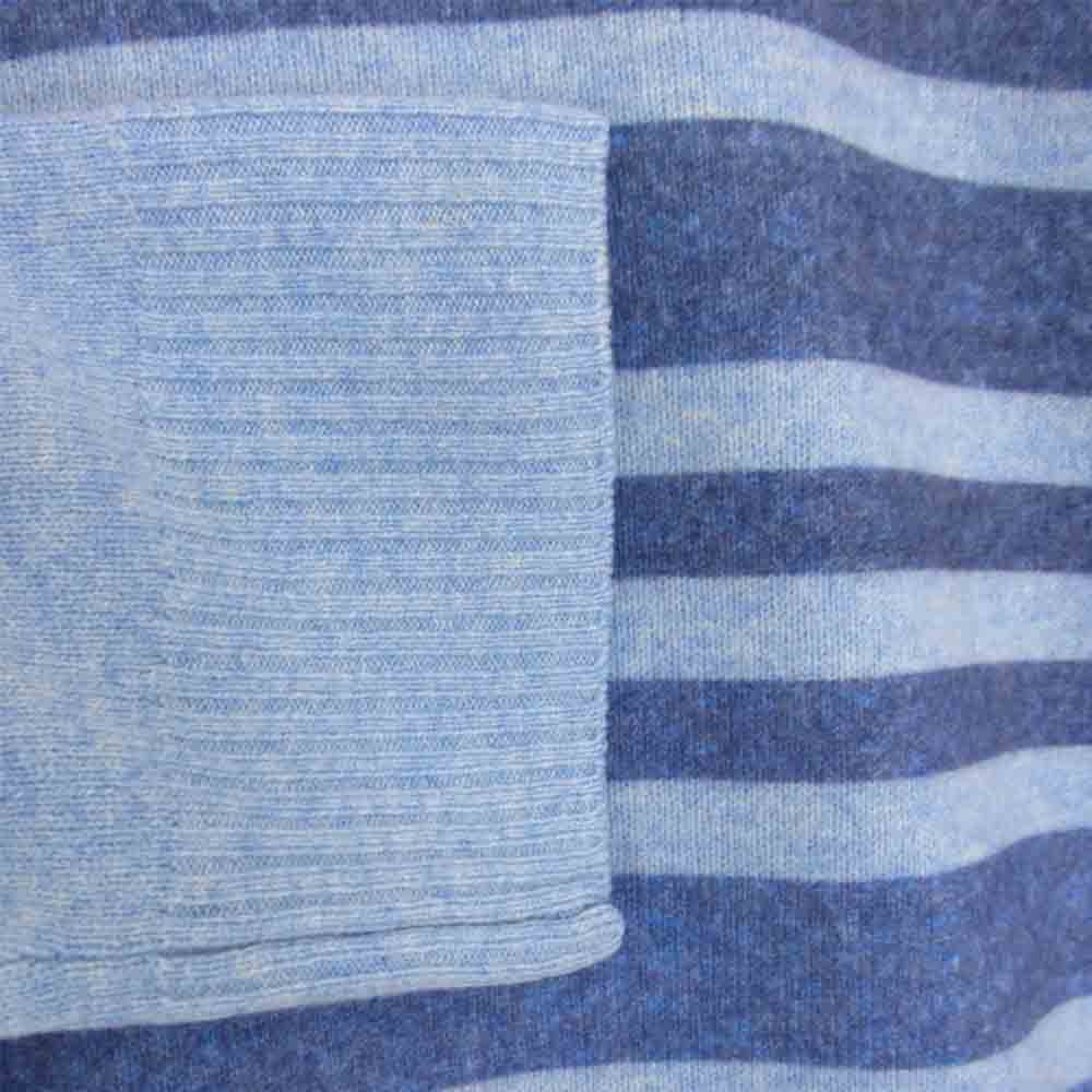 Ron Herman ロンハーマン DENIM デニム カシミア100% ボーダー ニット カットソー ライトブルー系 S【美品】【中古】