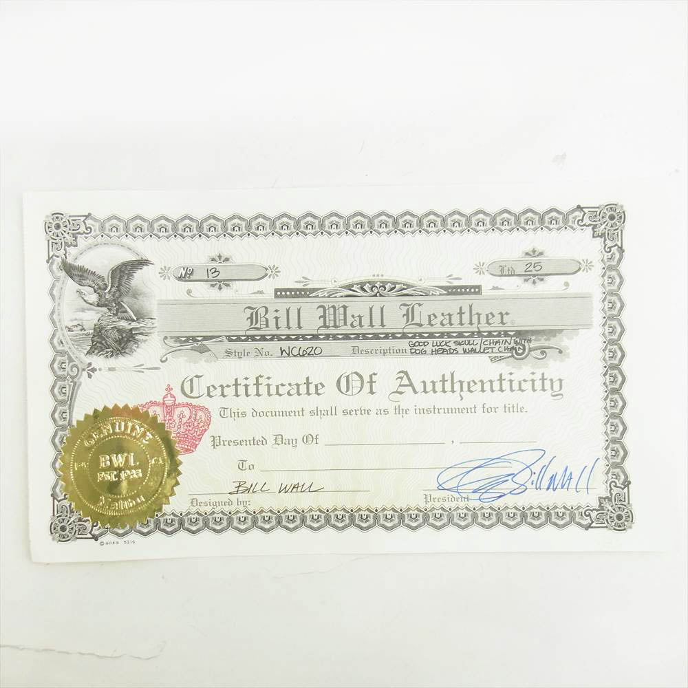 BILL WALL LEATHER ビルウォールレザー グットラックスカル ドッグ ウォレットチェーン【中古】