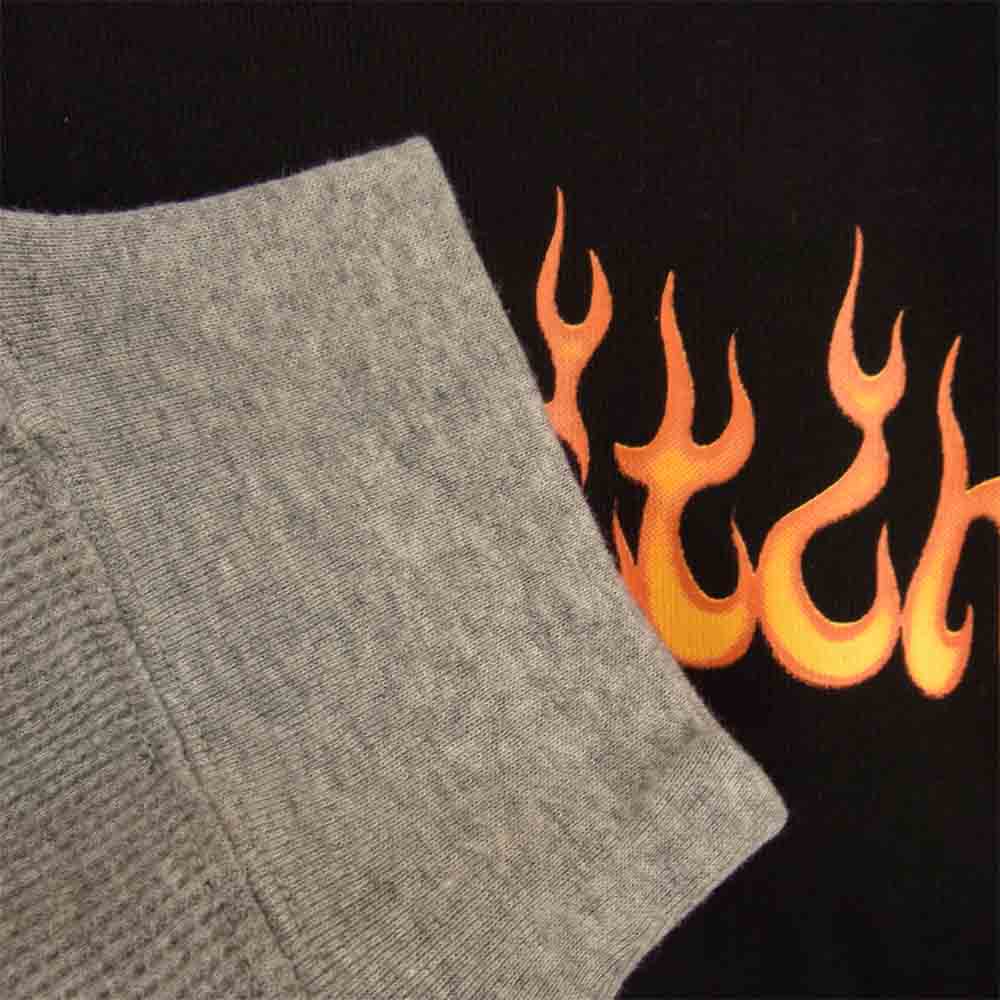 ブラックアイパッチ BEPFW21TE16 FLAMES LAYERED L/S TEE フレームレイヤード Tシャツ ブラック系 L【新古品】【未使用】【中古】
