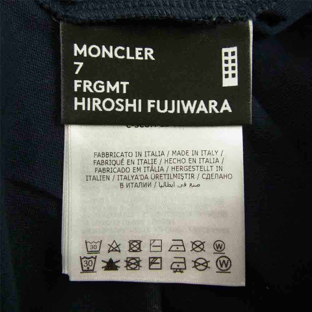 MONCLER モンクレール GENIUS ジーニアス fragment フラグメント モンクレールジャパンタグ MAGLIA T-SHIRT ロゴ刺繍 バックプリント Tシャツ ネイビー系 XXL【中古】
