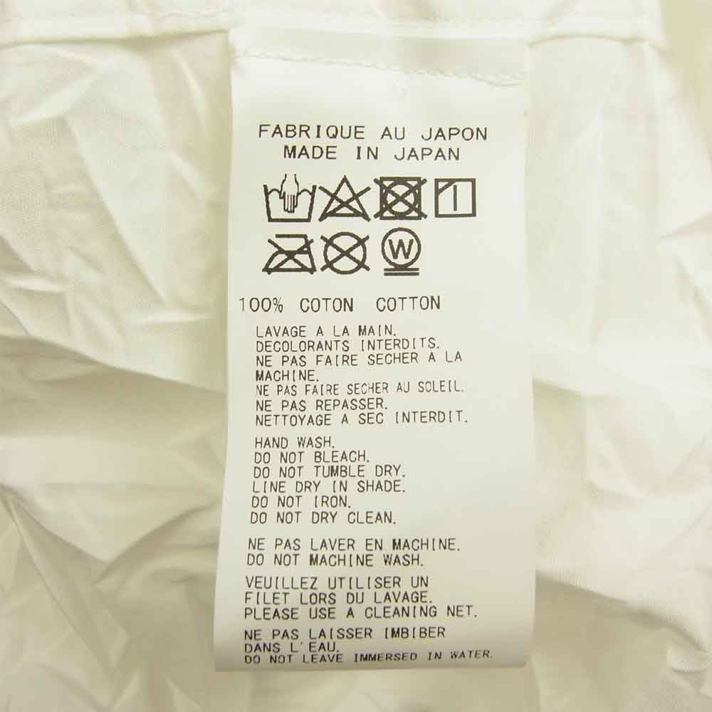 Yohji Yamamoto ヨウジヤマモト POUR HOMME プールオム 21SS HG-B07-002 WRINKLE PROCESSING BROAD BIG BASIC HALF SLEEVES BLOUSE シワ加工 半袖 シャツ ホワイト系 4【美品】【中古】