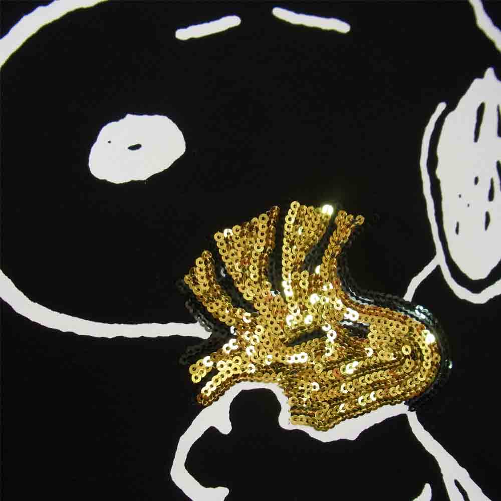 1piu1uguale3 ウノピュウノウグァーレトレ MRT262 PEANUTS CREW SNOOPY ピーナッツ クルー スヌーピー Tシャツ ブラック系 V【美品】【中古】