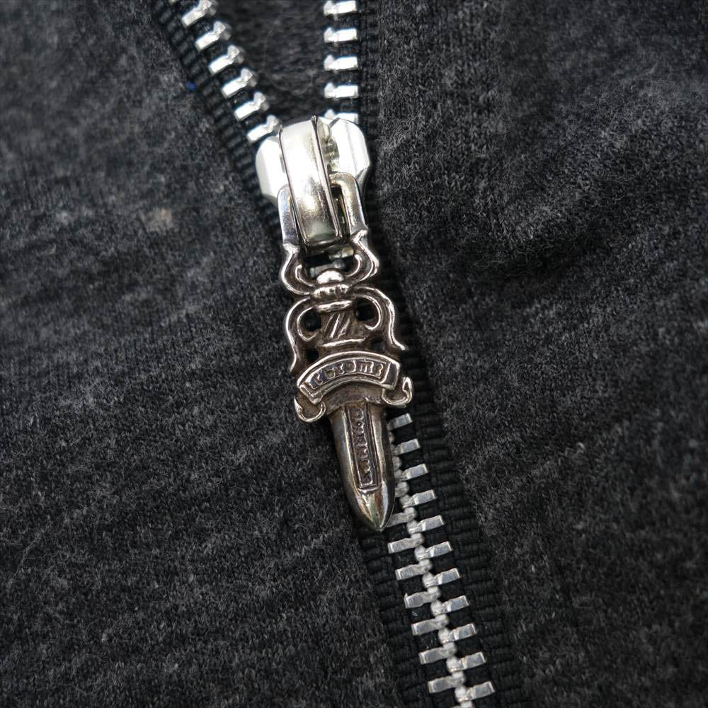 CHROME HEARTS クロムハーツ(原本無) 国内正規品 ダガージップ クロス プリント パーカー ダークグレー系 S【中古】