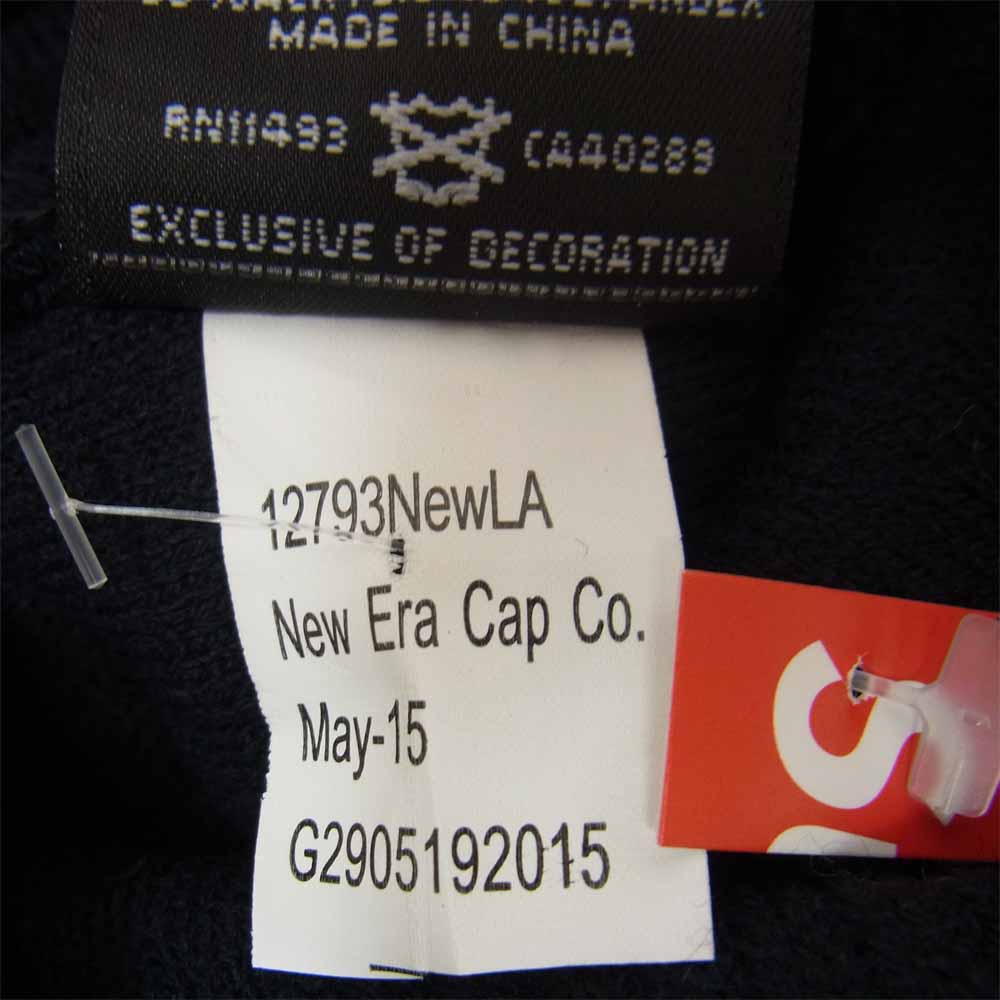 Supreme シュプリーム 15AW New Era Banner Beanie ニューエラ バナー ビーニー ニット帽 ボンボン ネイビー×ホワイト ネイビー系【中古】