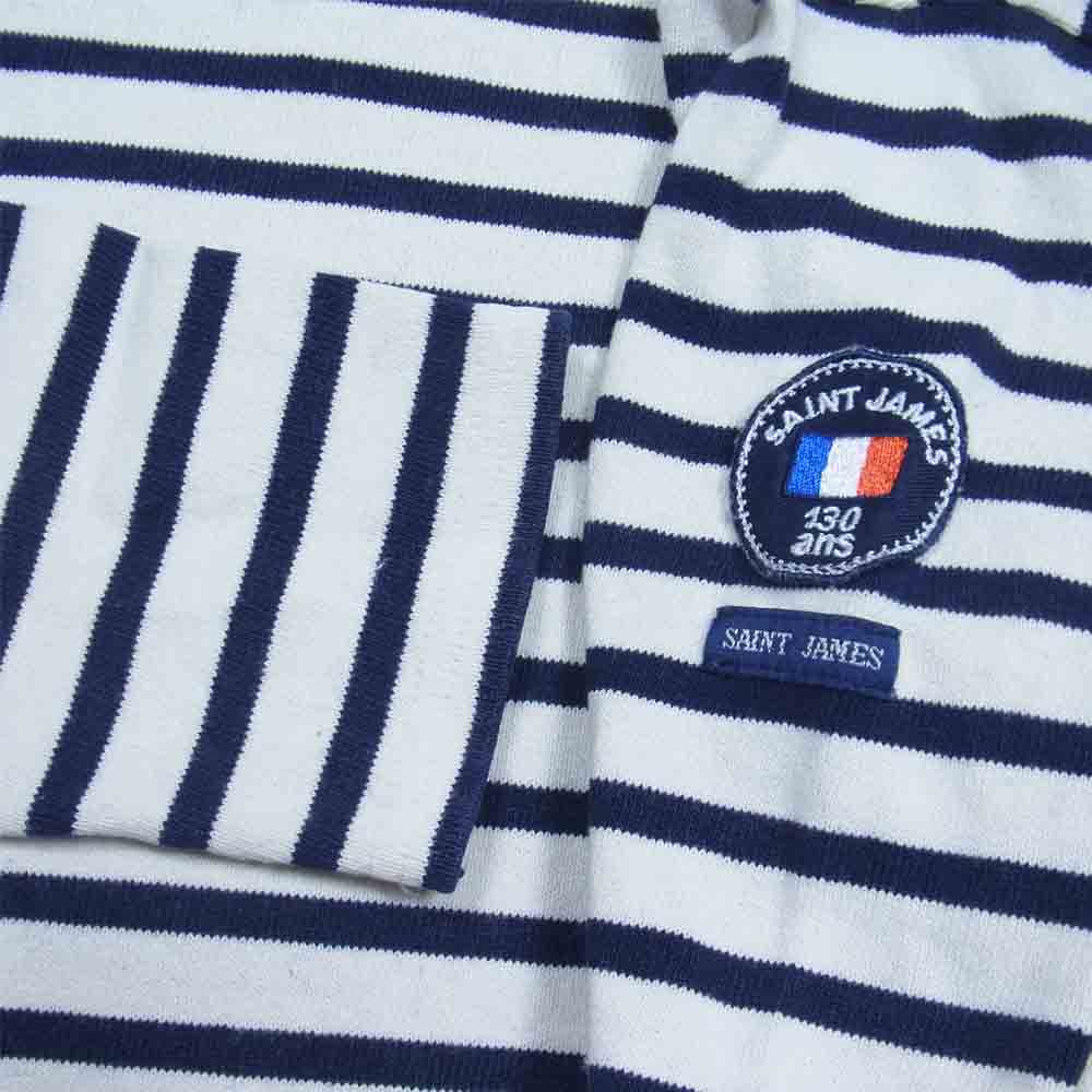 SAINT JAMES セントジェームス 130周年限定 ウエッソン ボーダー バスク シャツ カットソー 白ネイビー 1【中古】