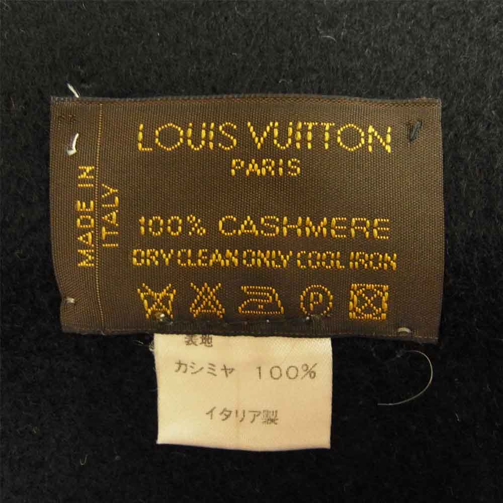 LOUIS VUITTON ルイ・ヴィトン カシミア100% ロゴ 大判 ストール ブラック系【中古】