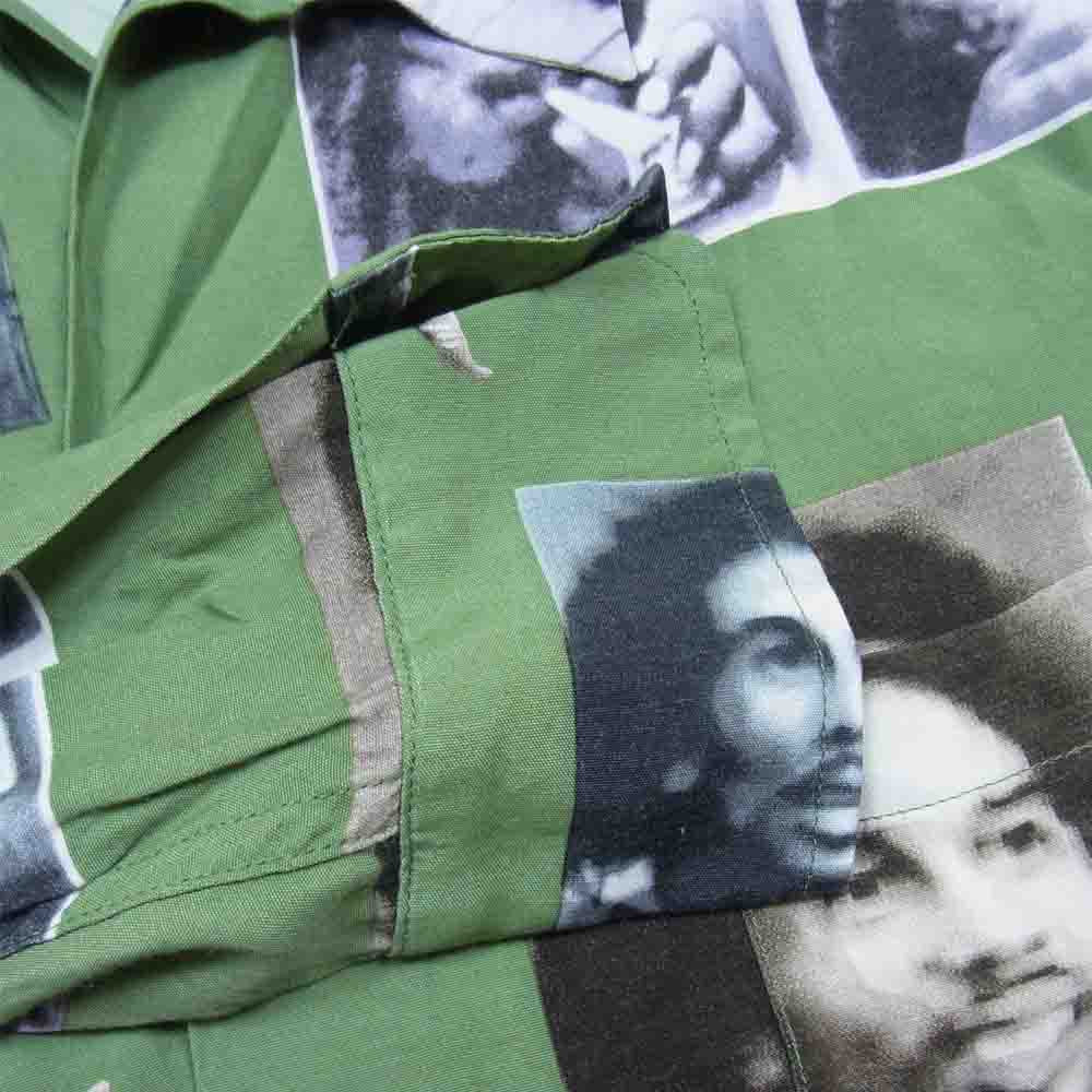 WACKO MARIA ワコマリア 18AW BOB MARLEY HAWAIIAN SHIRT ボブマーリー アロハ ハワイアン プリント シャツ グリーン系 M【中古】