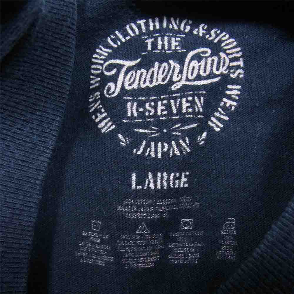 TENDERLOIN テンダーロイン T-TEE GENUINE PARTS サークル スカル サンダー 半袖 Tシャツ ネイビー系 L【中古】