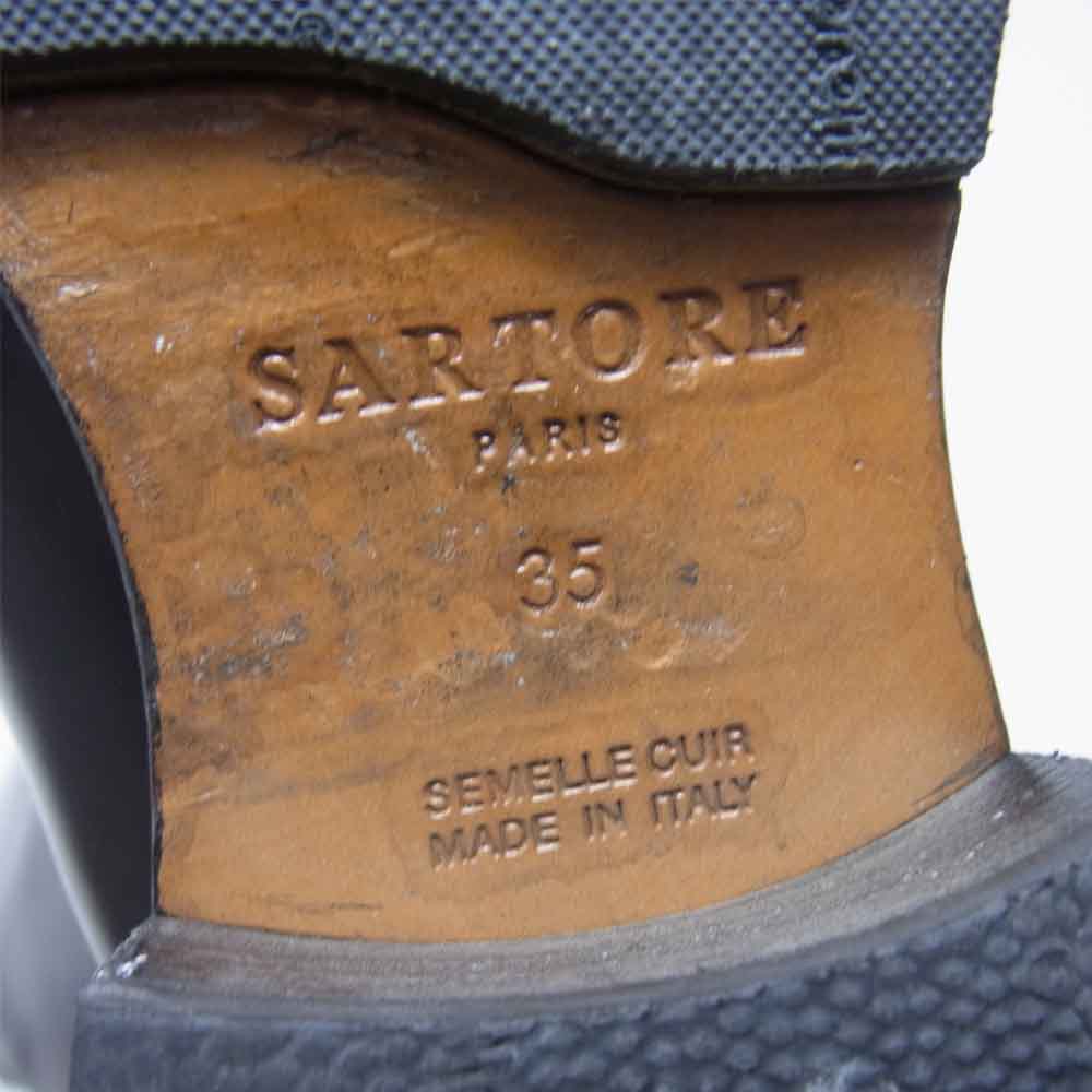 SARTORE サルトル イタリア製 レザー ロング レザー ジョッキーブーツ ブラック系 35【中古】
