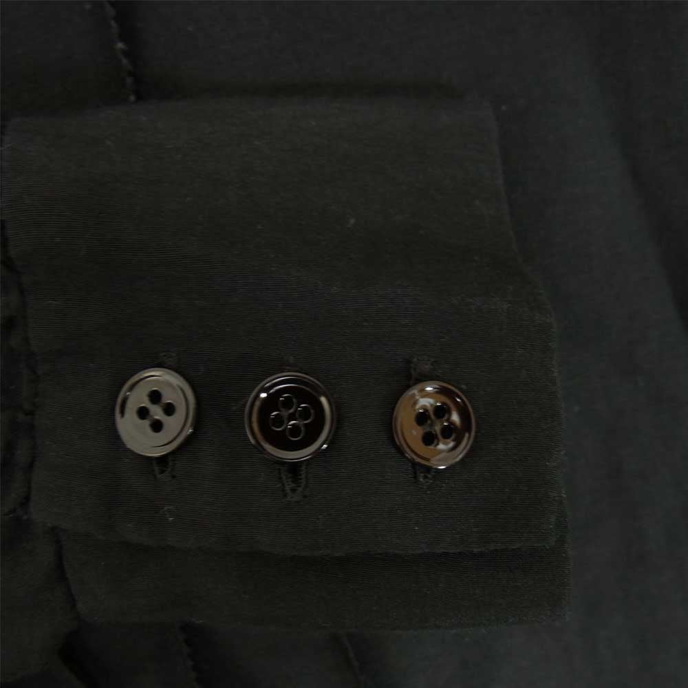 Drawer ドゥロワー コットン シルク ノーカラー ピンタック ブラウス ブラック系 36【中古】