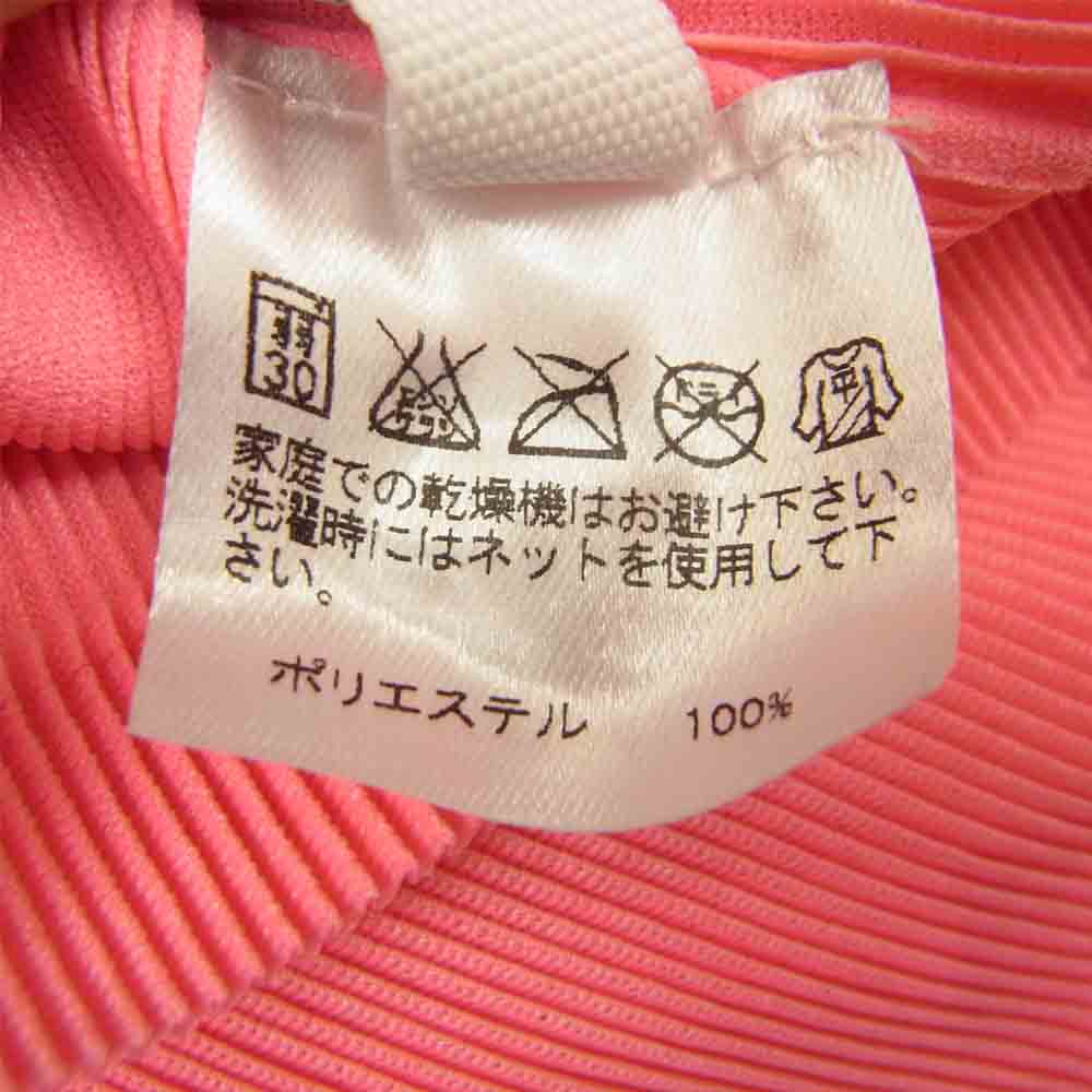 PLEATS PLEASE プリーツプリーズ イッセイミヤケ ISSEY MIYAKE イッセイミヤケ 7562025 細プリーツ 襟付き フレンチスリーブ カットソー ピンク系 3【中古】