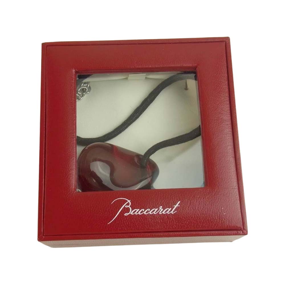 バカラ ガレ クリスタル ペンダント ネックレス レッド レッド系【中古】