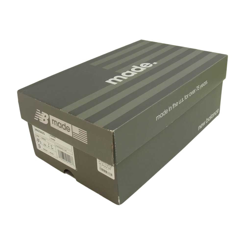 NEW BALANCE ニューバランス USA製 M990NV5 Dワイズ スニーカー ネイビー系 26.5【中古】
