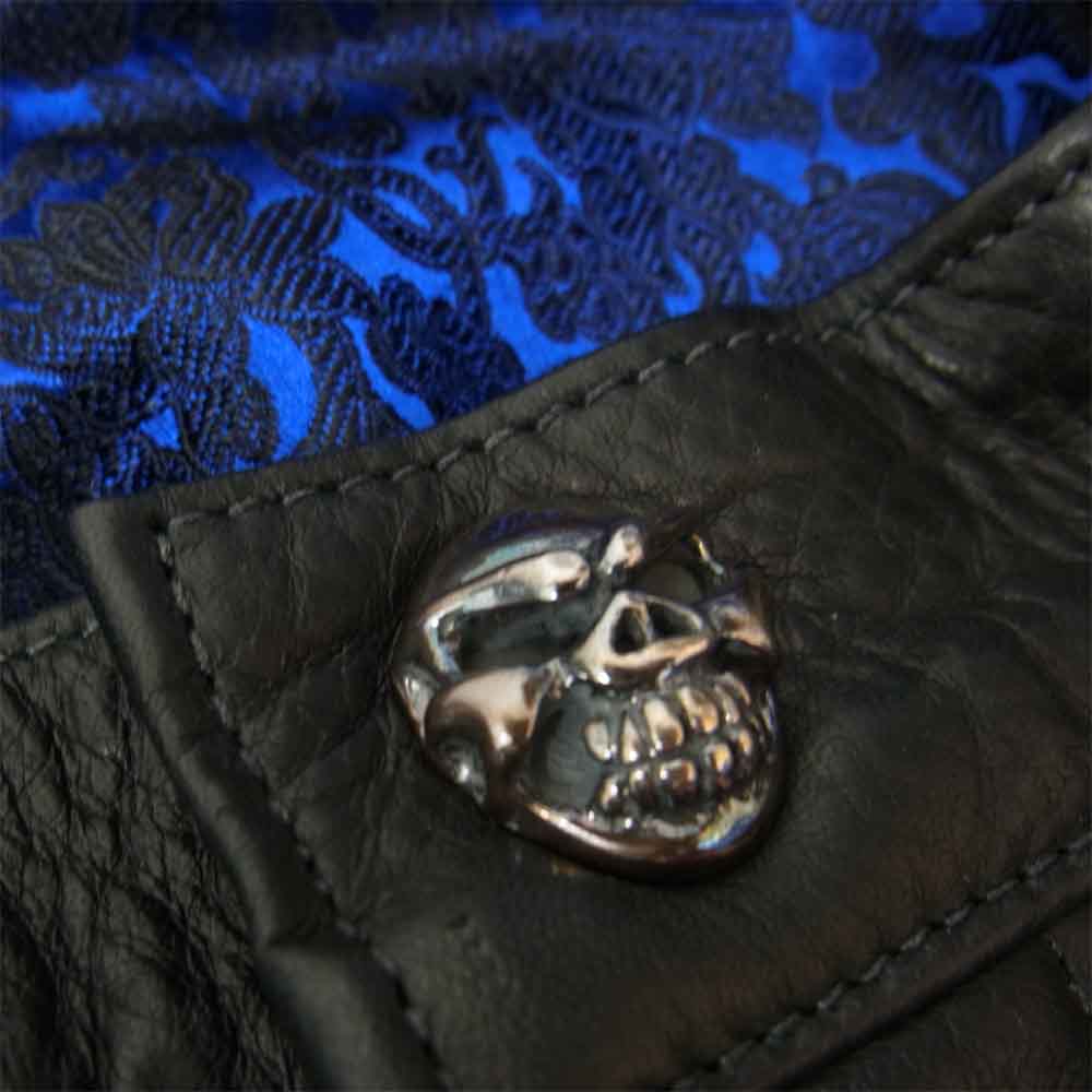 TRAVIS WALKER トラヴィスワーカー クロス トライバル w/スカル レザー パンツ ブラック系 サイズ表記無【中古】