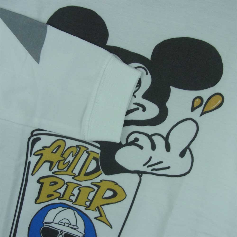 ストレンジトリップ ACID BEER プリント 長袖 Tシャツ コットン 日本製 ホワイト系 M【中古】