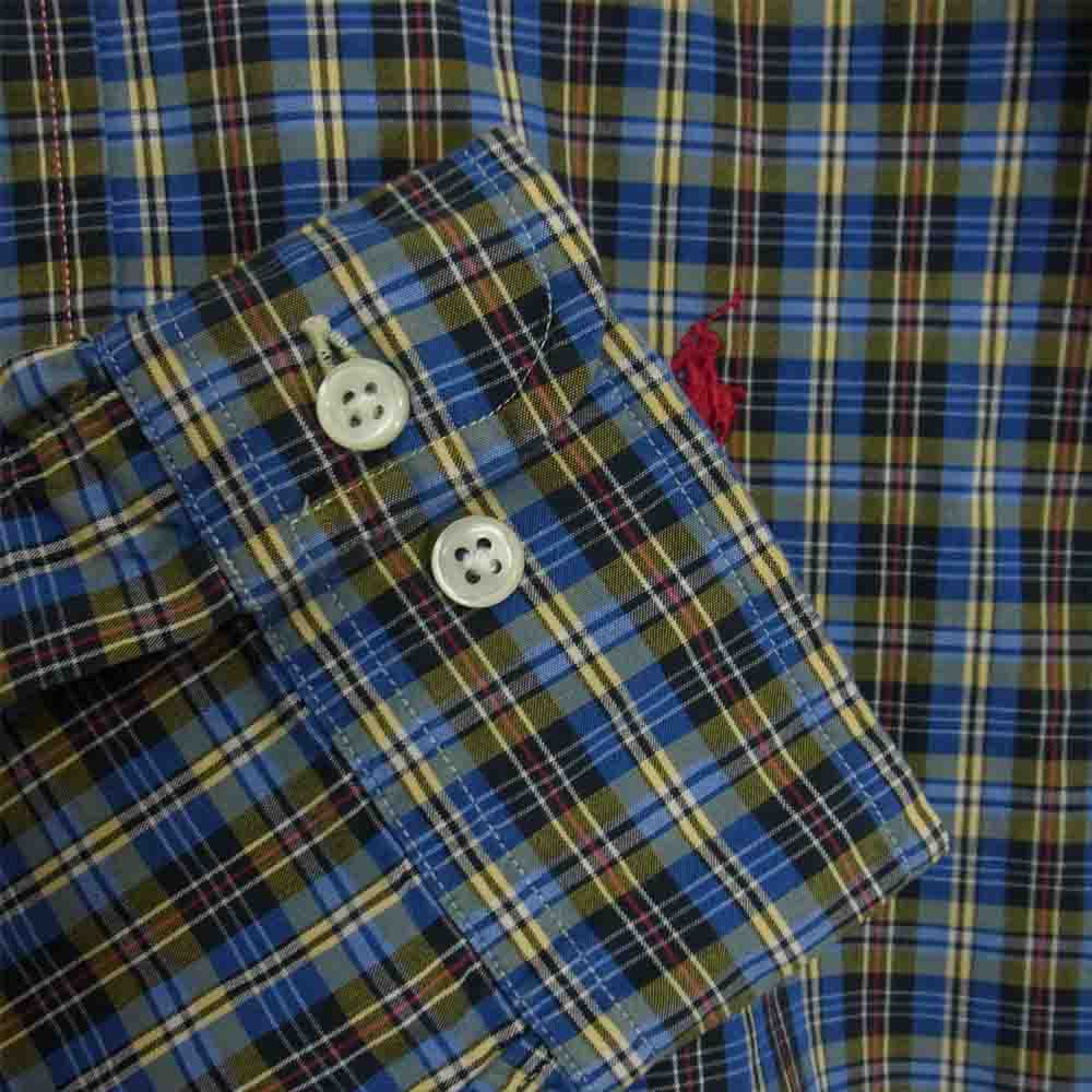 RALPH LAUREN ラルフローレン 90'S ボタンダウン チェック シャツ ブルー系 L【中古】