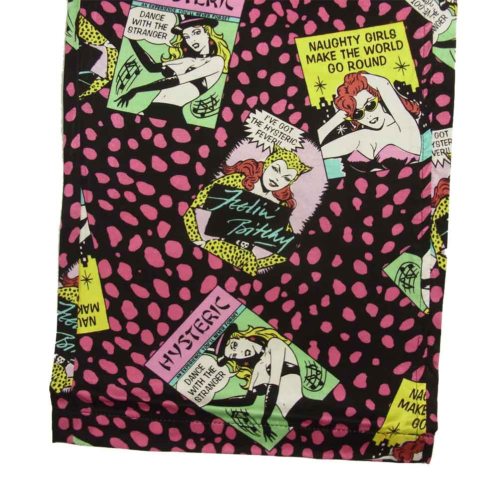 HYSTERIC GLAMOUR ヒステリックグラマー 0119AP07 レーヨン 総柄 パンツ ブラック系 S【新古品】【未使用】【中古】