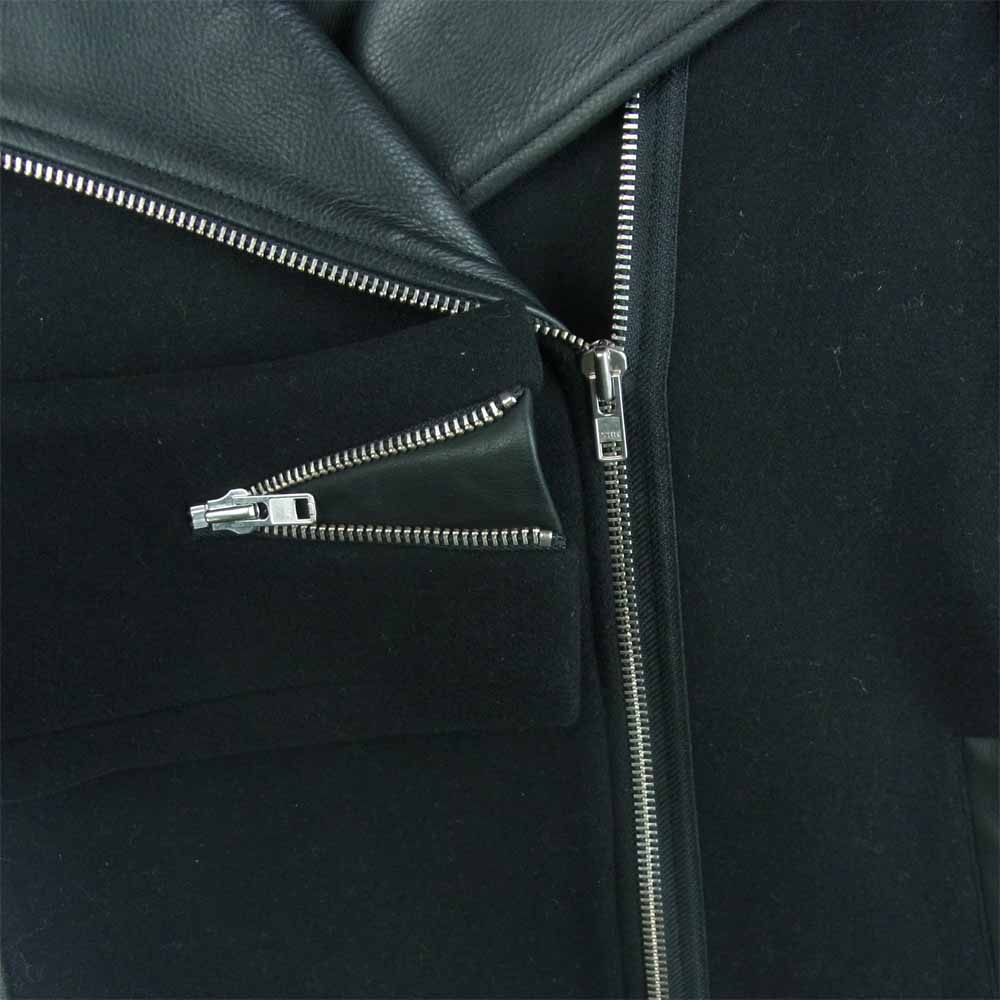 サンドロ M8644H ボア ダブル ライダース ジャケット レディース フランス製 ブラック系 36【中古】
