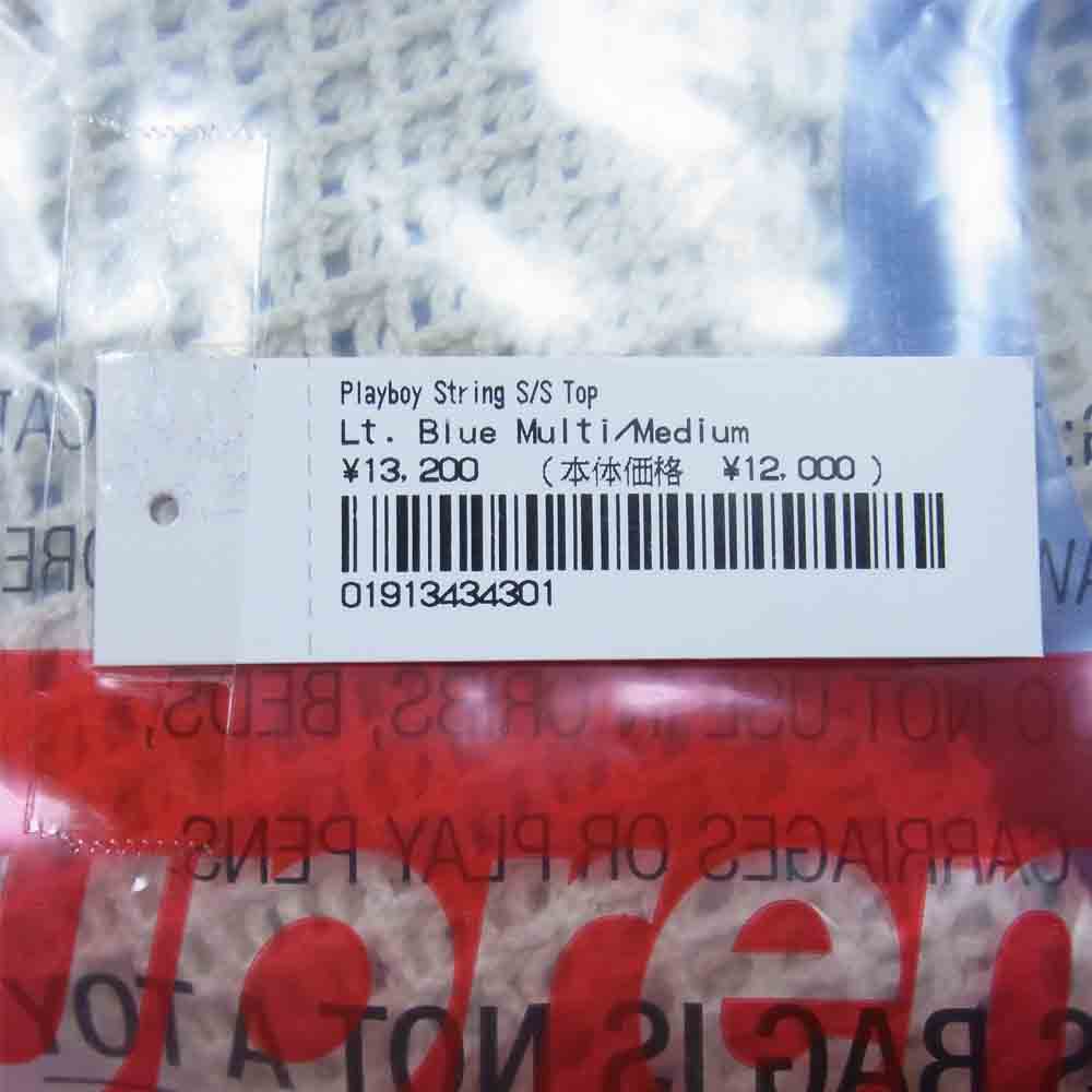 Supreme シュプリーム 21SS Playboy String S/S Top プレイボーイ ストリング メッシュ 半袖 トップ ライトブルー系 イエロー系 クリーム系【美品】【中古】