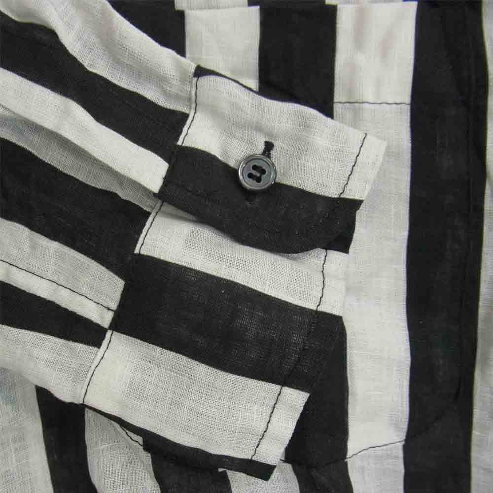 Paul Harnden ポールハーデン 国内正規品 Mens Easy Shirt Stripe メンズ イージー シャツ ストライプ リネン ブラック系 XL【美品】【中古】