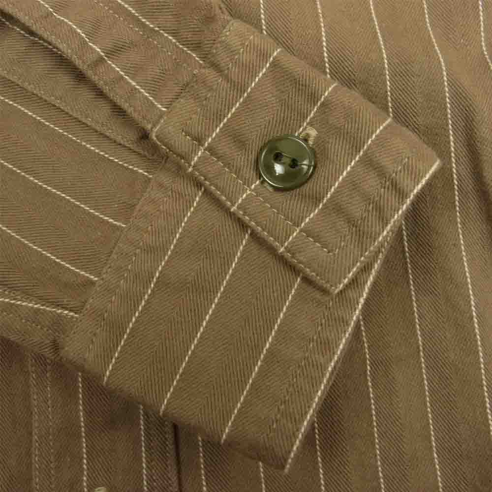 Buzz Rickson's バズリクソンズ BR26482 H.BONE ST CONTRACT WORK SHIRT ヘリンボーン コントラクト ワーク ワッペン 長袖 シャツ ブラウン系 15~15.5【中古】