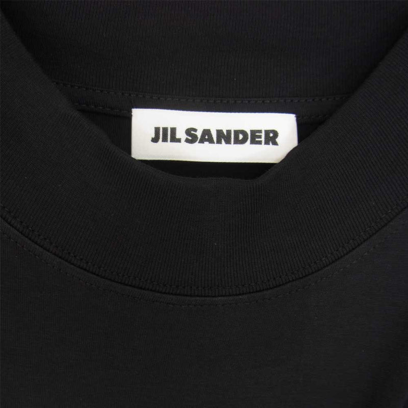 JIL SANDER ジルサンダー JSMS706022 MS247308 ボトルネック 五分袖 カットソー オーバーサイズ モックネック Tシャツ  ブラック系 S【極上美品】【中古】