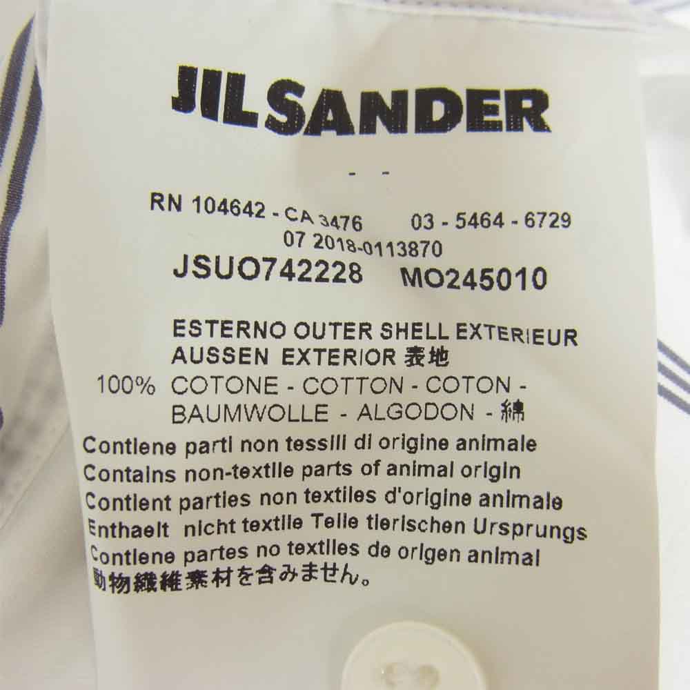 JIL SANDER ジルサンダー 19SS JSUO742228 MO245010 SILENCE STRIPED COTTON-POPLIN SHIRT ストライプ ホワイト系 38/15【中古】