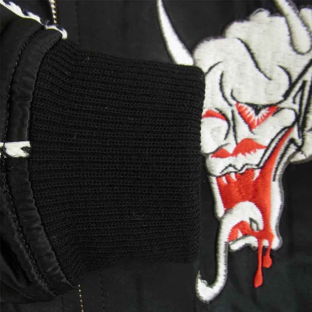 WACKO MARIA ワコマリア 16AW × WOLFS HEAD ウルフズヘッド SOUVENIOR JACKET スーベニアジャケット リバーシブル スカジャン サテン ジャケット ブラック系 M【中古】