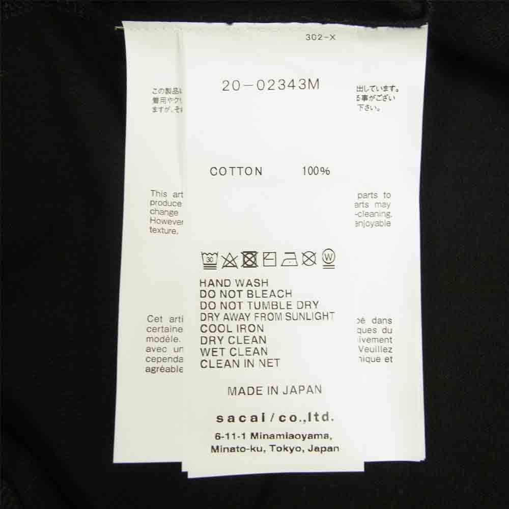 Sacai サカイ 20aw 20-02343M × Dr.Woo Bandana Print T-Shirt ドクターウー バンダナ プリント 半袖 Tシャツ ブラック系 3【新古品】【未使用】【中古】