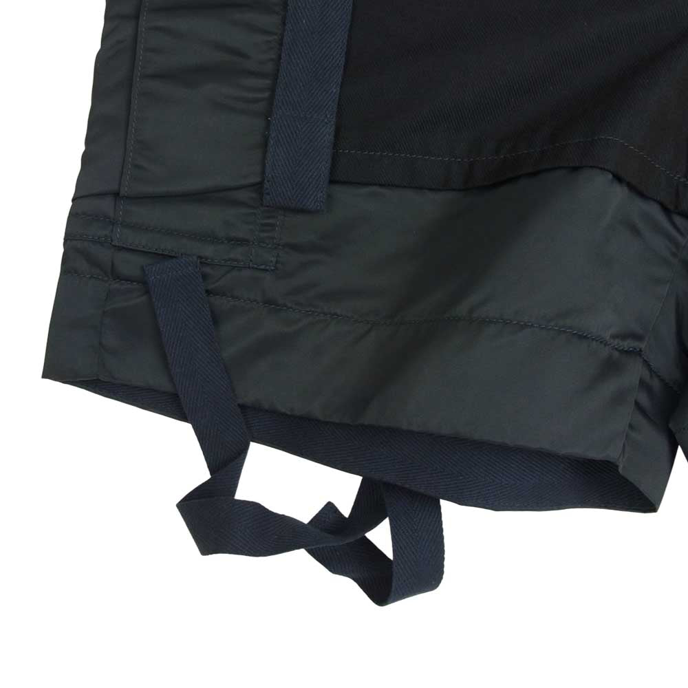 Sacai サカイ 20SS 20-02221M fabric Combo Shorts ファブリック コンボ ショーツ ハーフパンツ ネイビー系 2【美品】【中古】