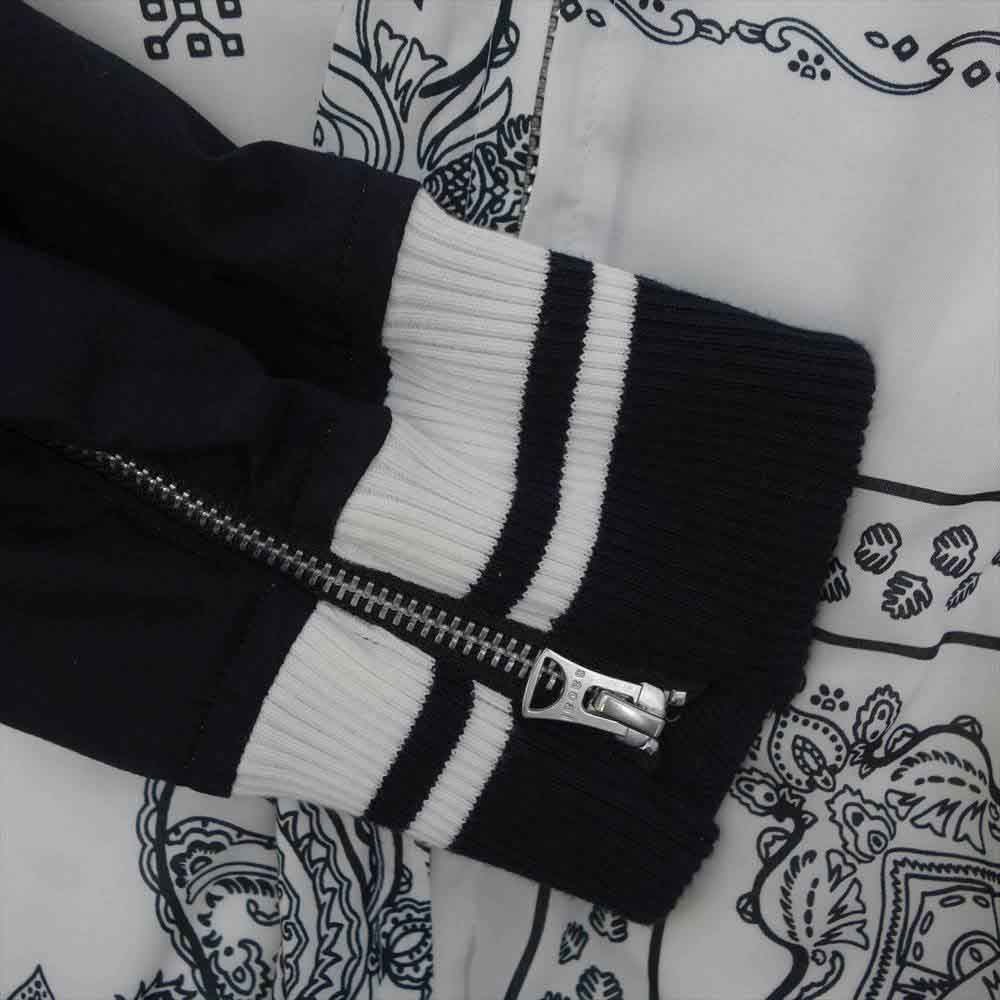 Sacai サカイ 19SS 19-01911M バンダナ柄 スカジャン ブルゾン ブラック系 ホワイト系 2【新古品】【未使用】【中古】
