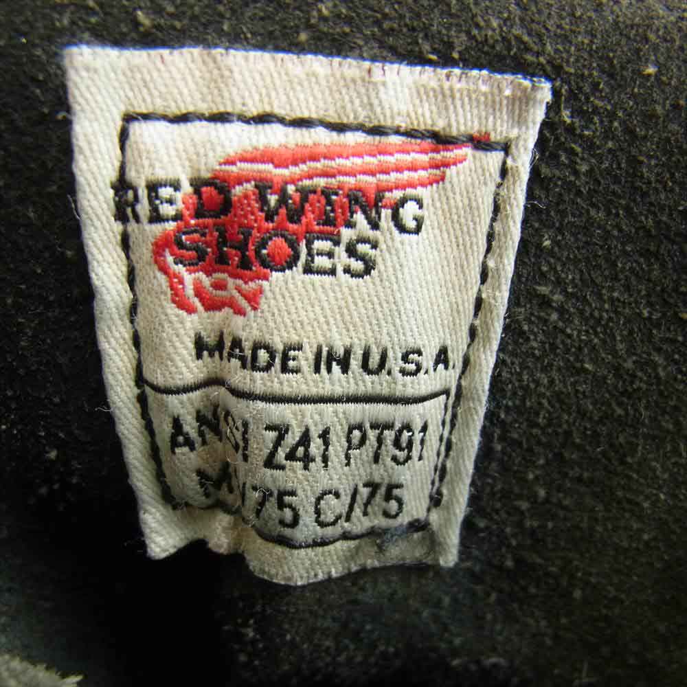 RED WING レッドウィング PT91 2218 スチールトゥ レースアップ ロガー 茶芯 ブーツ ブラック系 実寸約26.5cm【中古】