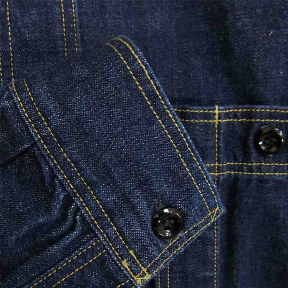 The REAL McCOY'S ザリアルマッコイズ 8HU DENIM SERVICEMAN デニム ワークシャツ 長袖 シャツ インディゴブルー系 16【中古】