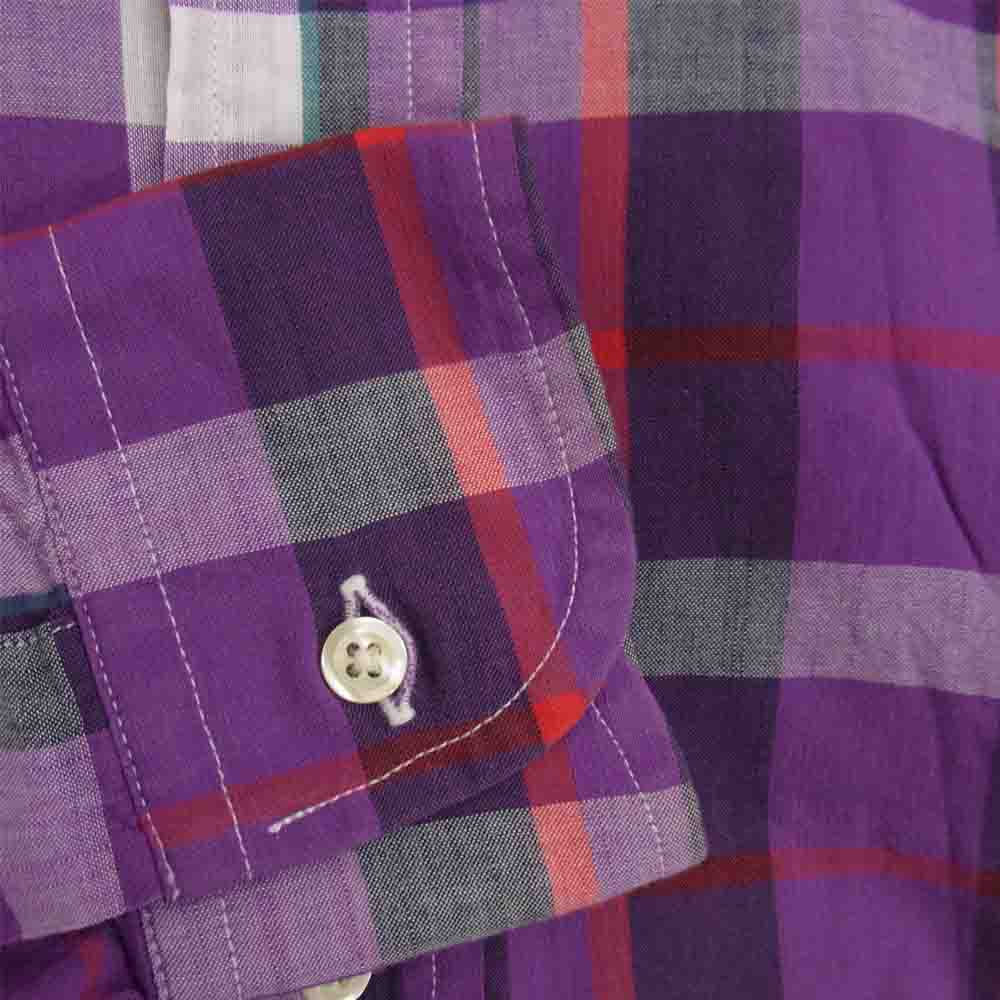 INDIVIDUALIZED SHIRTS インディビジュアライズドシャツ ボタンダウン チェック シャツ パープル系 15/33【中古】