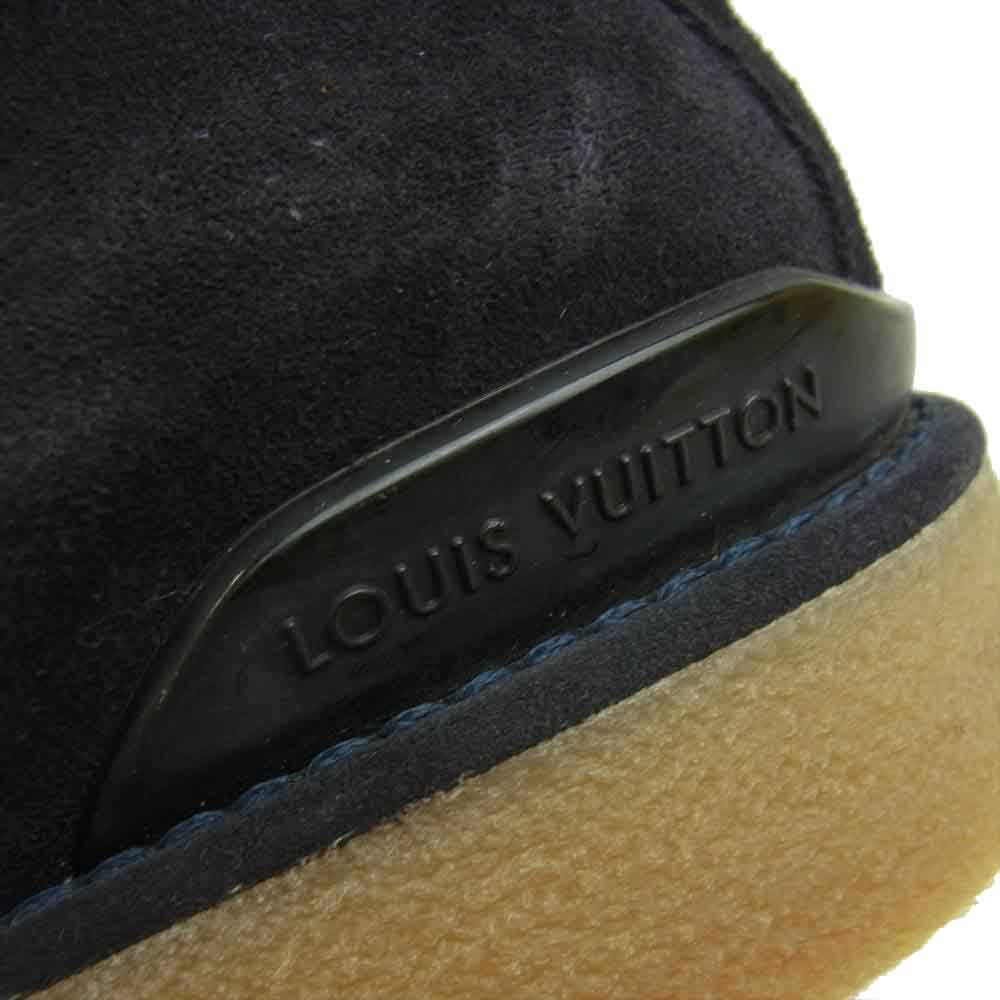 LOUIS VUITTON ルイ・ヴィトン レザー スエード ペコス ミドル ブーツ ブラック系 6【中古】