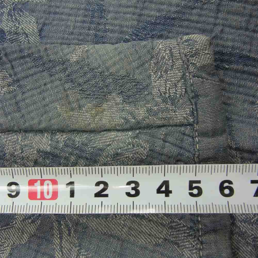REMI RELIEF レミレリーフ ワッフル フラワー 総柄 ジップ パーカー インディゴブルー系 M【中古】