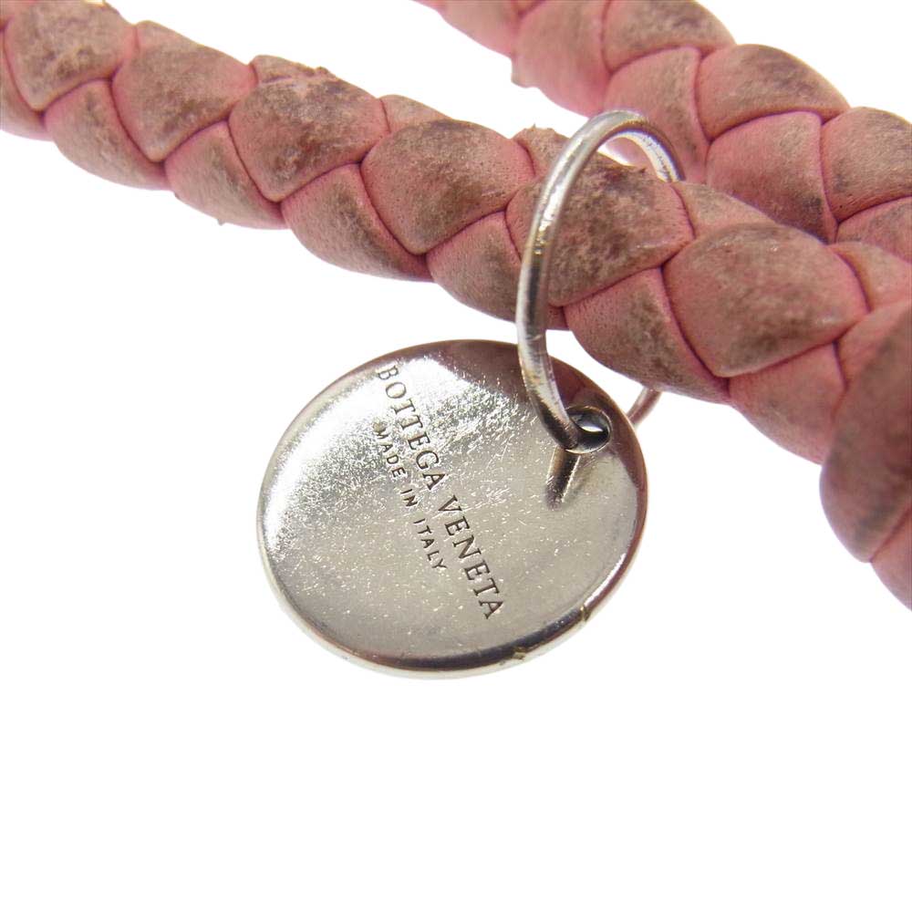 BOTTEGAVENETA ボッテガヴェネタ イントレチャート キーループ ストラップ ピンク系【中古】