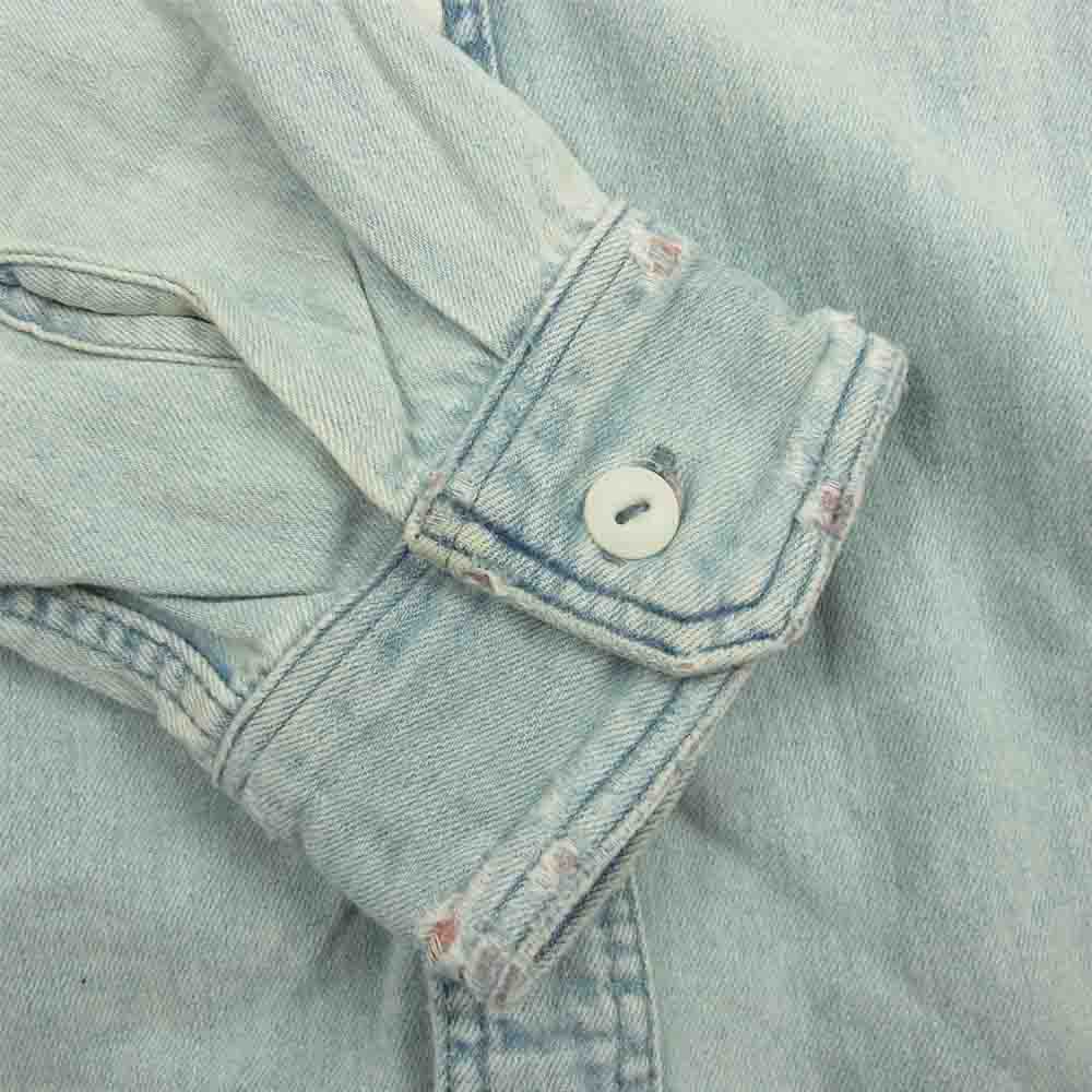Ron Herman ロンハーマン DENIM 137474 ダメージ加工 デニム シャツ インディゴブルー系 S【中古】